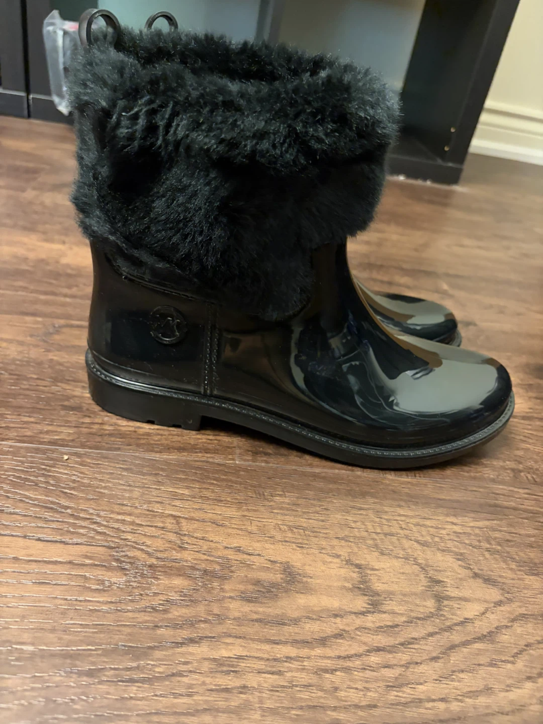 Michael Kors Black Fur Trimmed Rain Boots - photo 2