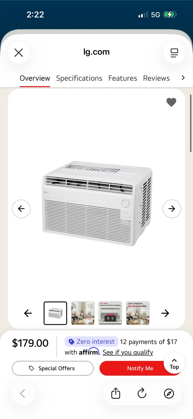 LG Window Air Conditioner - photo 2