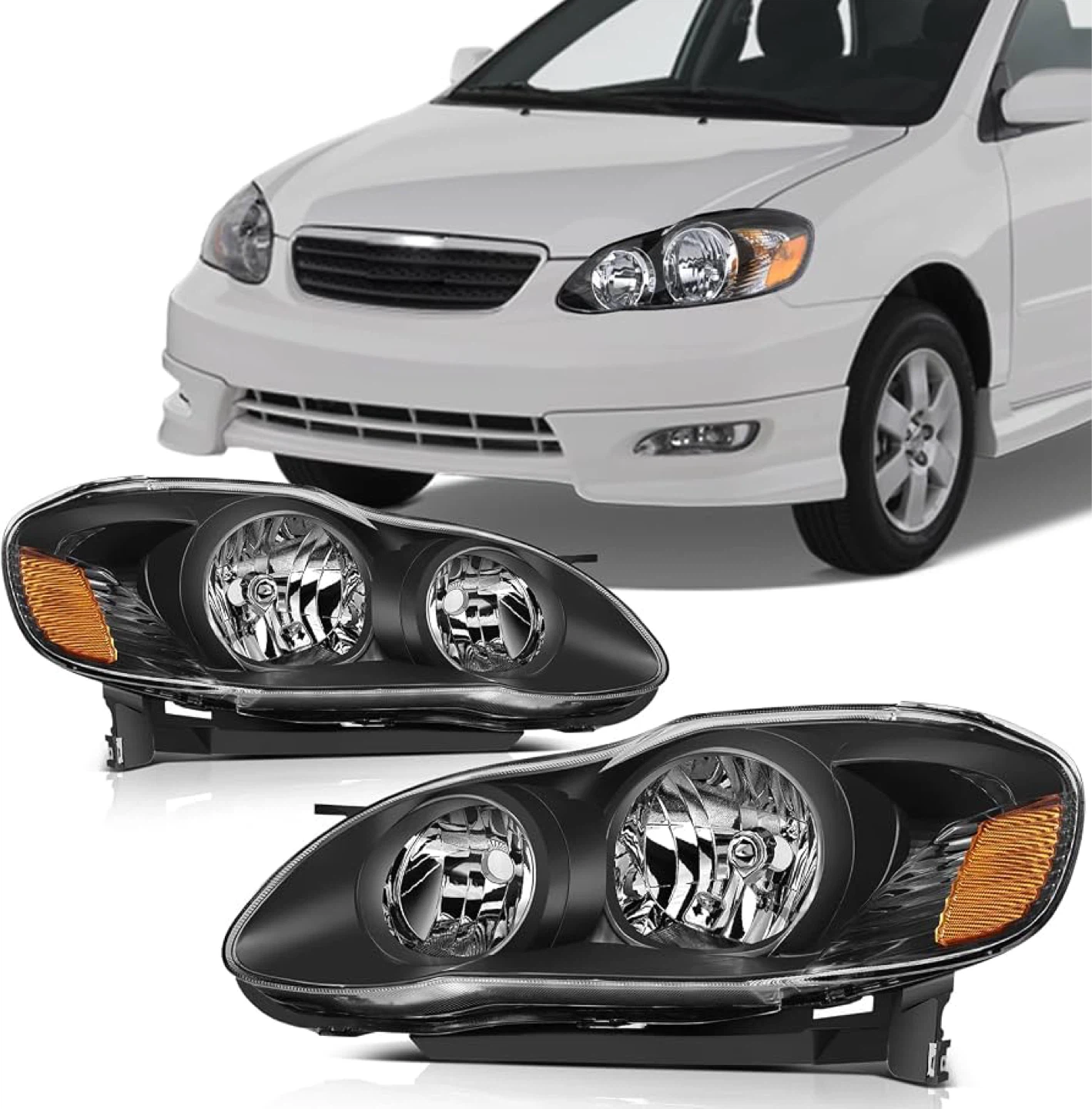 SCITOO Headlights For Toyota Corolla - 2003 to 2008 - new