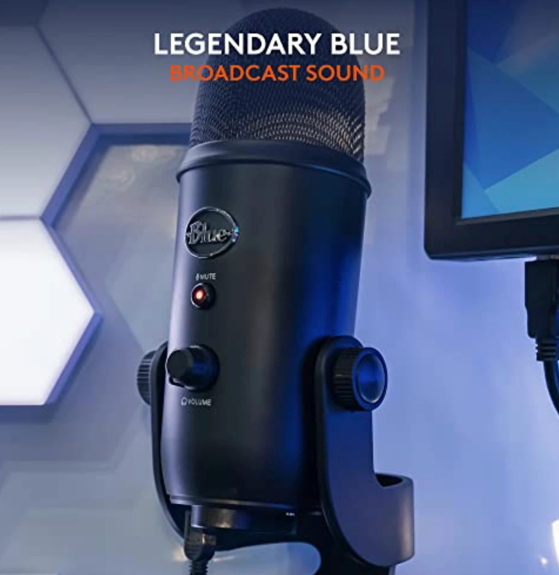 Like new Blue Yeti Microphone with desk Boom Arm