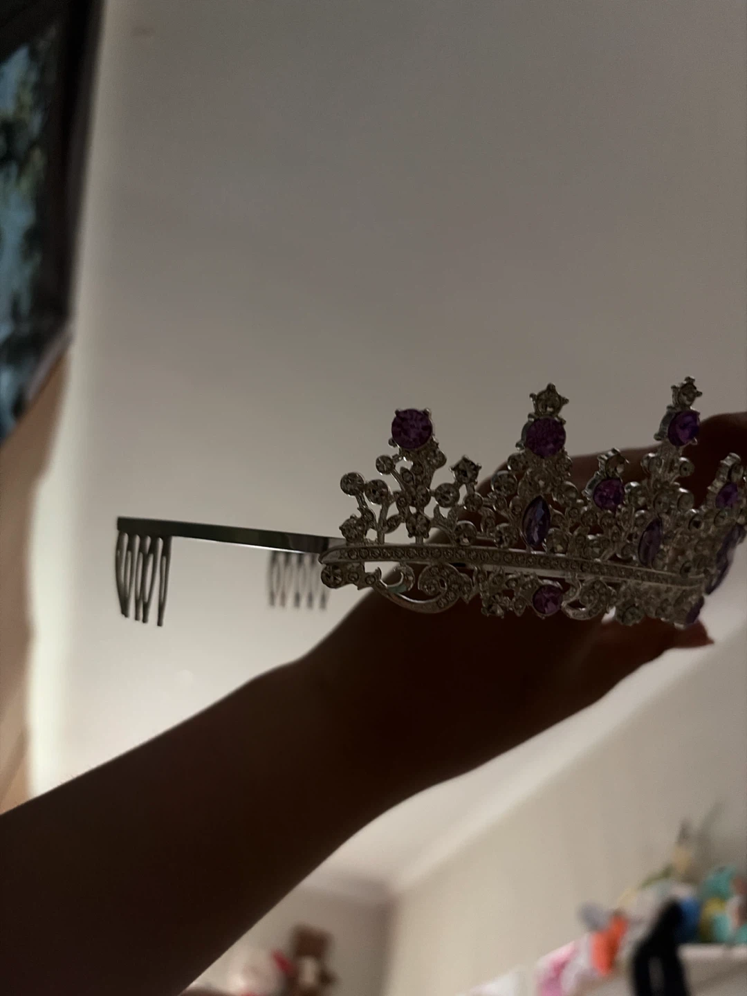 Silver Tiara with Purple Gems - photo 3