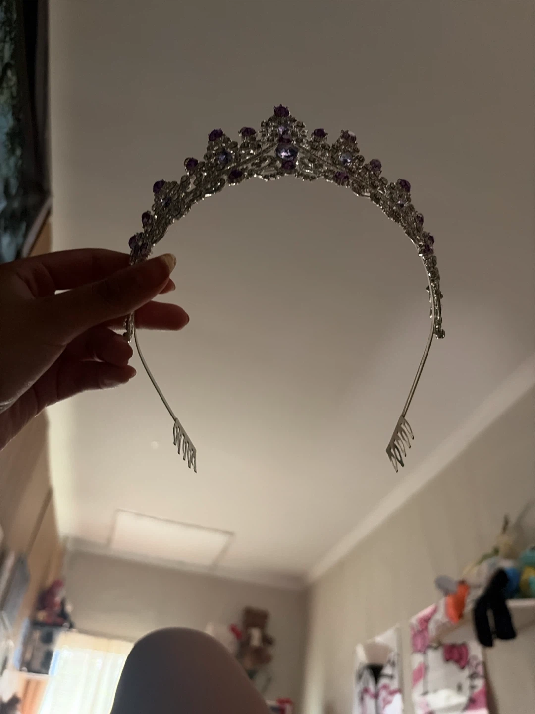 Silver Tiara with Purple Gems - photo 5