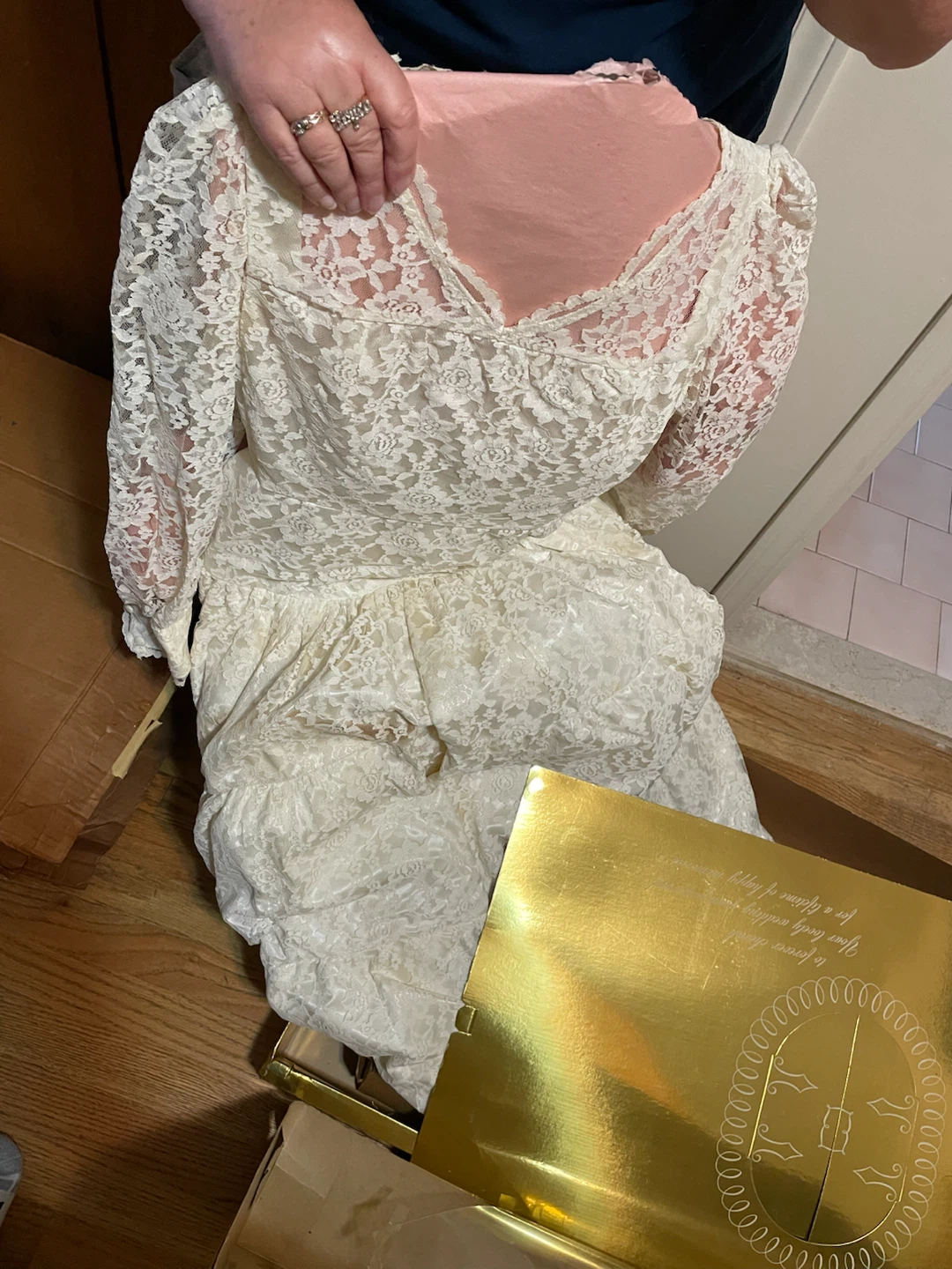 White Lace Wedding Gown - photo 2