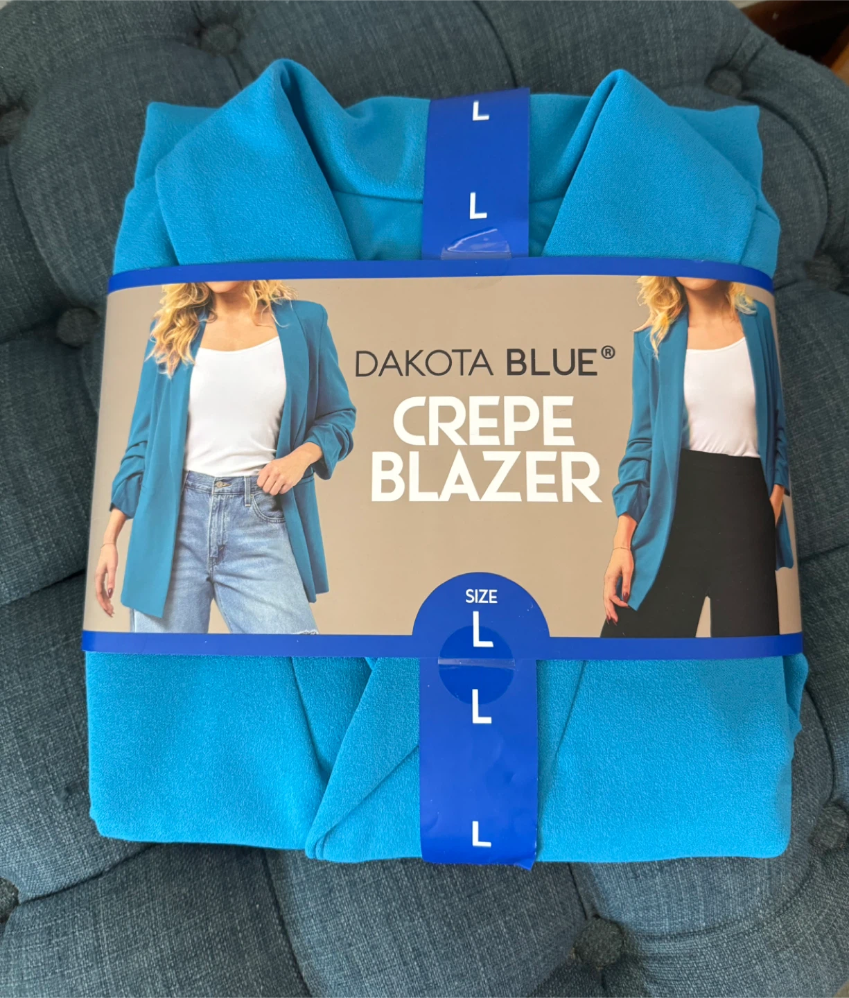 Dakota Blue Crepe Blazer - Size L