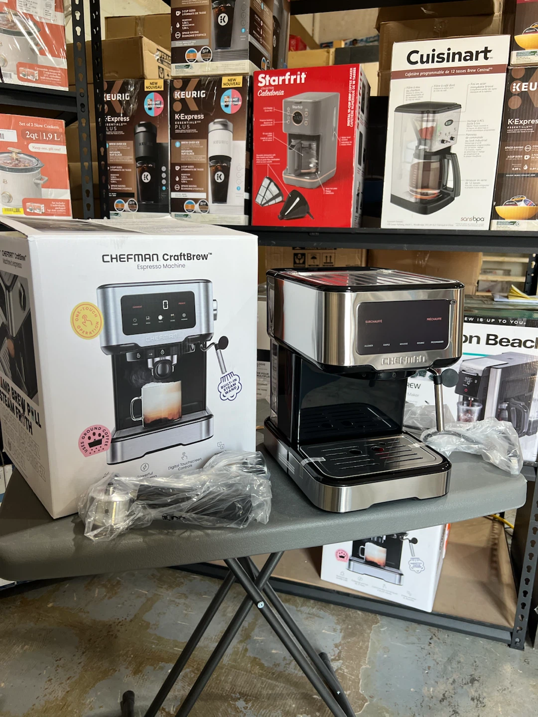 Chefman CraftBrew Espresso Machine w/ Steam Wand and Touch Cont.