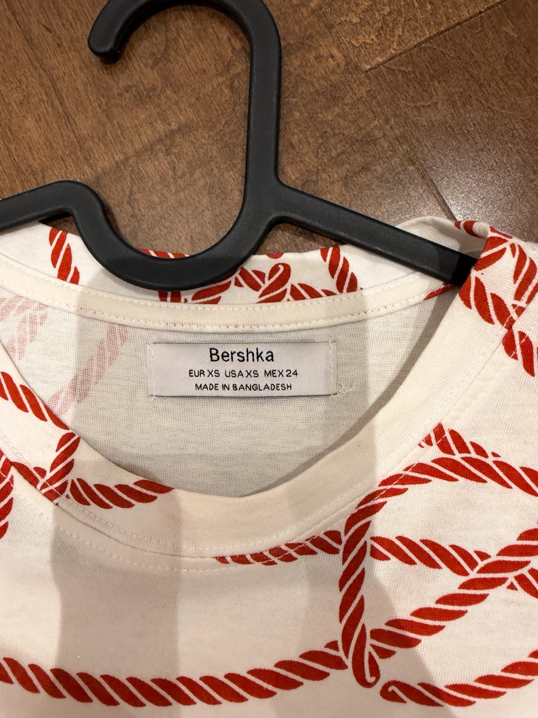 Bershka White Rope Print T-Shirt XS - photo 3