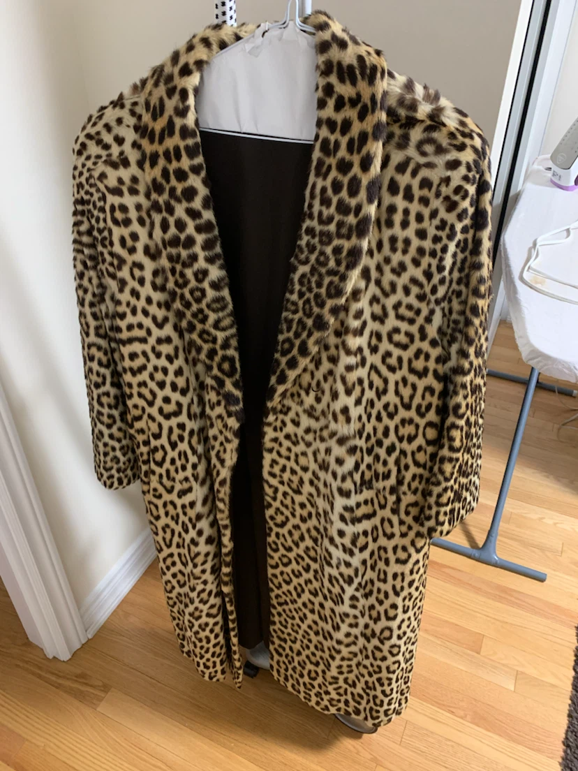 Leopard Print Faux Fur Coat