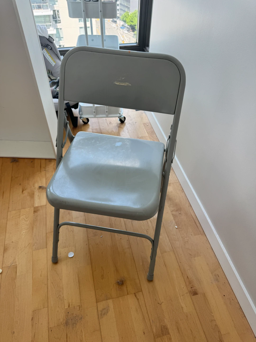 Grey Metal Folding Chair
