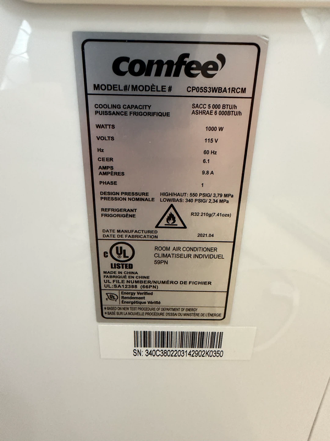Comfee Portable Air Conditioner - photo 2