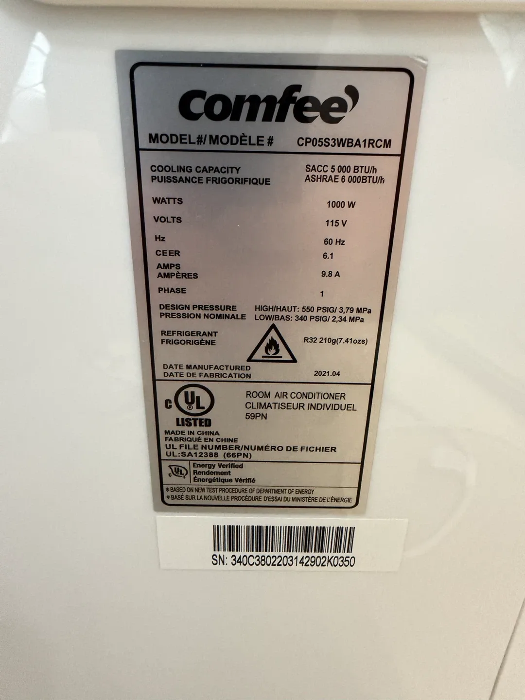 Comfee Portable Air Conditioner - photo 2