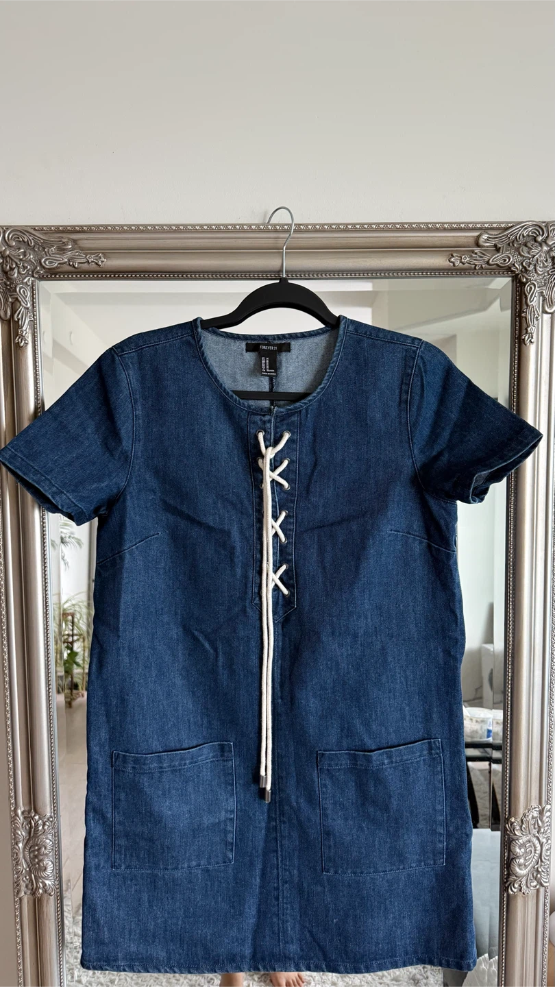 Forever 21 Denim Lace-Up Dress - photo 2