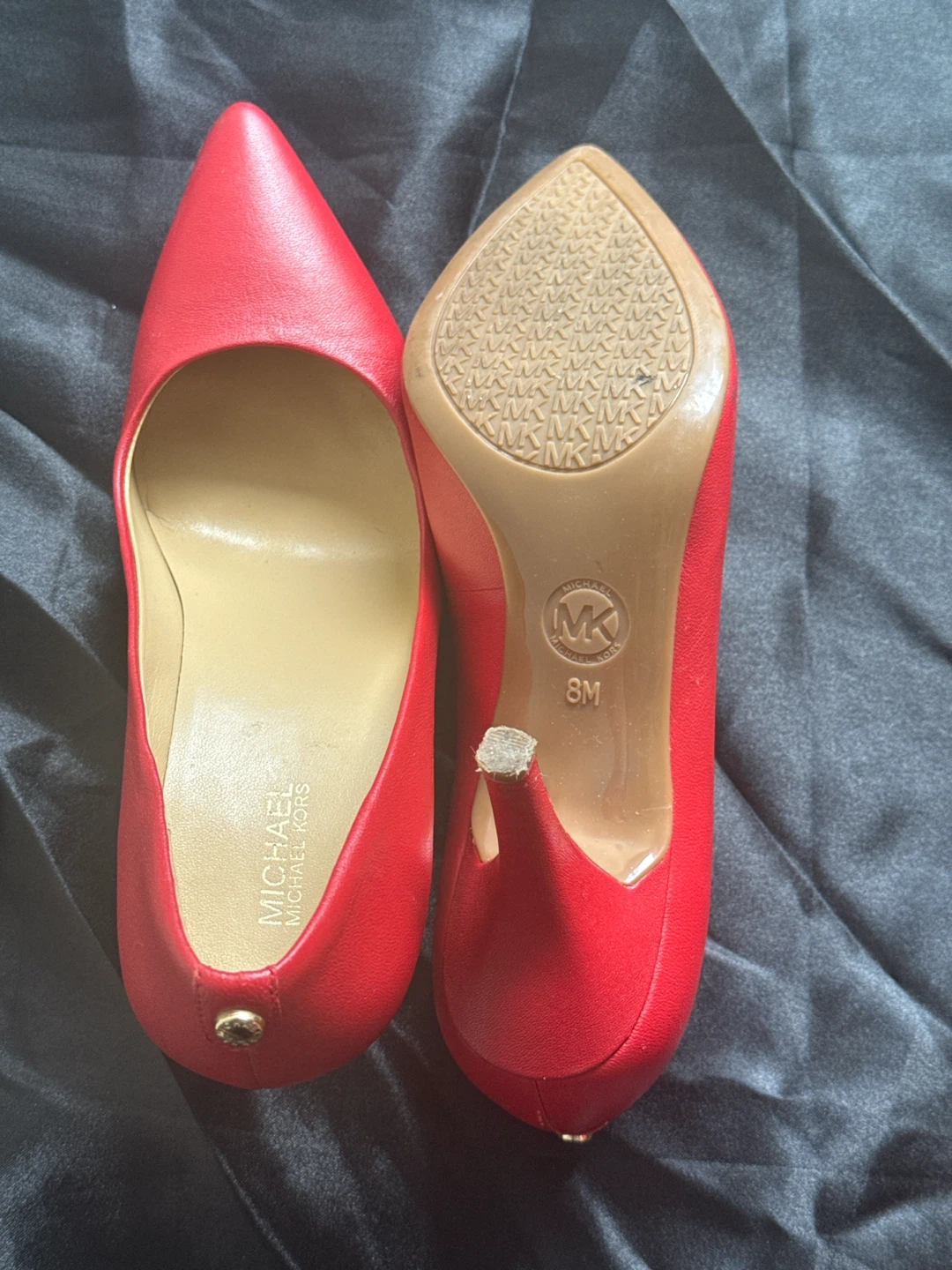 Michael Kors Red Leather Pumps Heels - Size 8M - photo 3