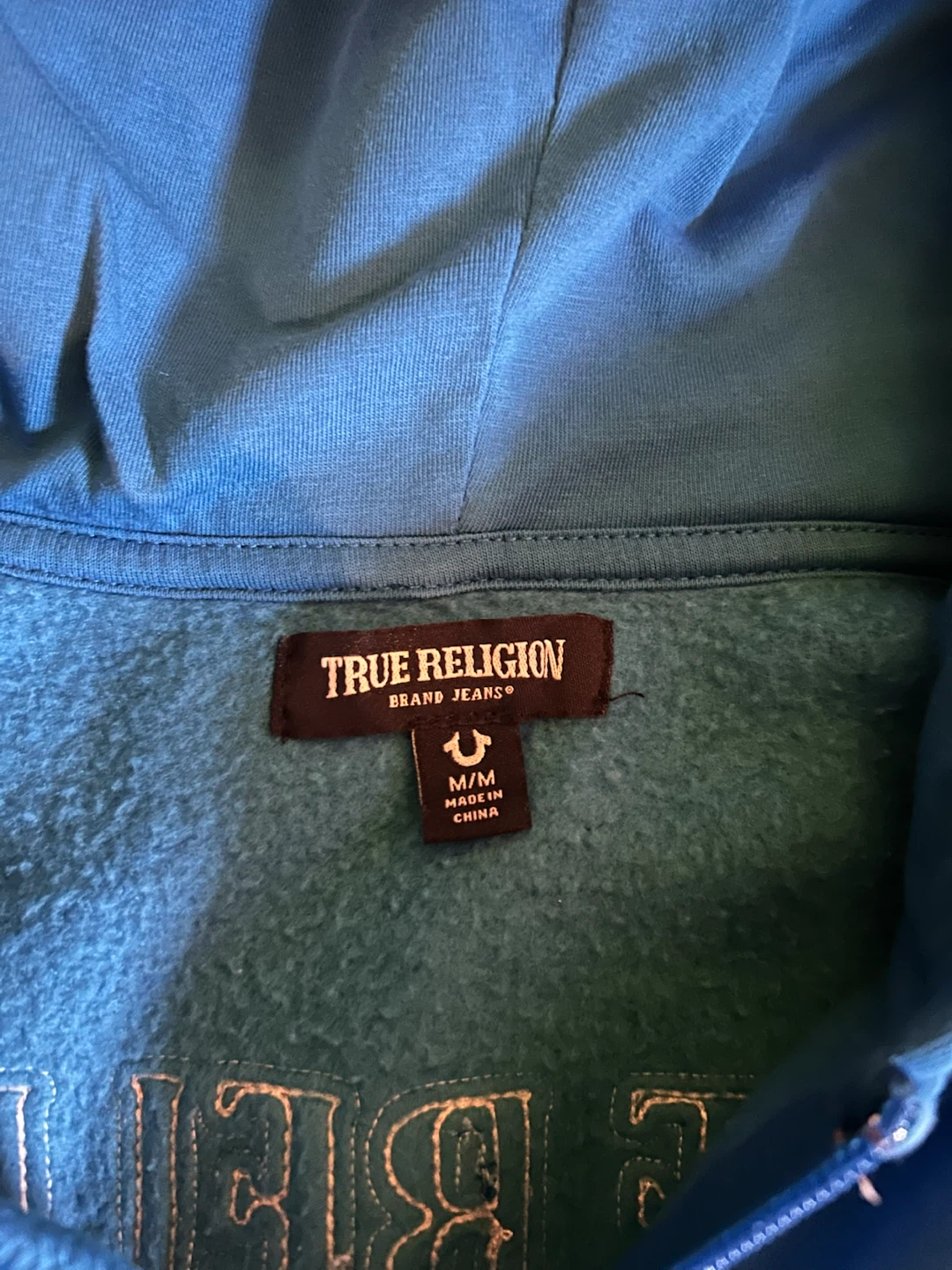 True Religion Blue Zip-Up Hoodie