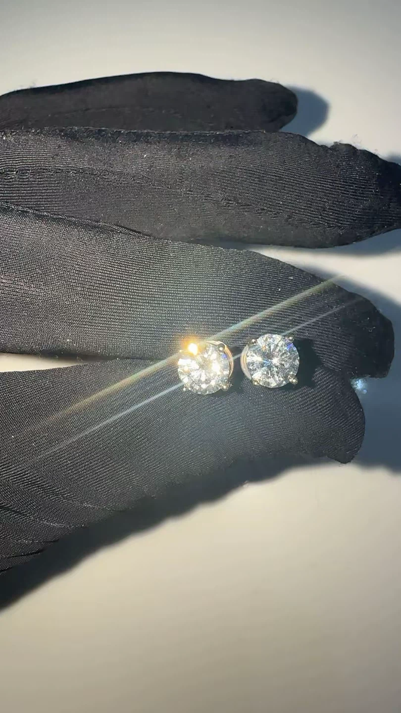 Lab Diamond Stud Earrings 10k gold 1.5 carat total