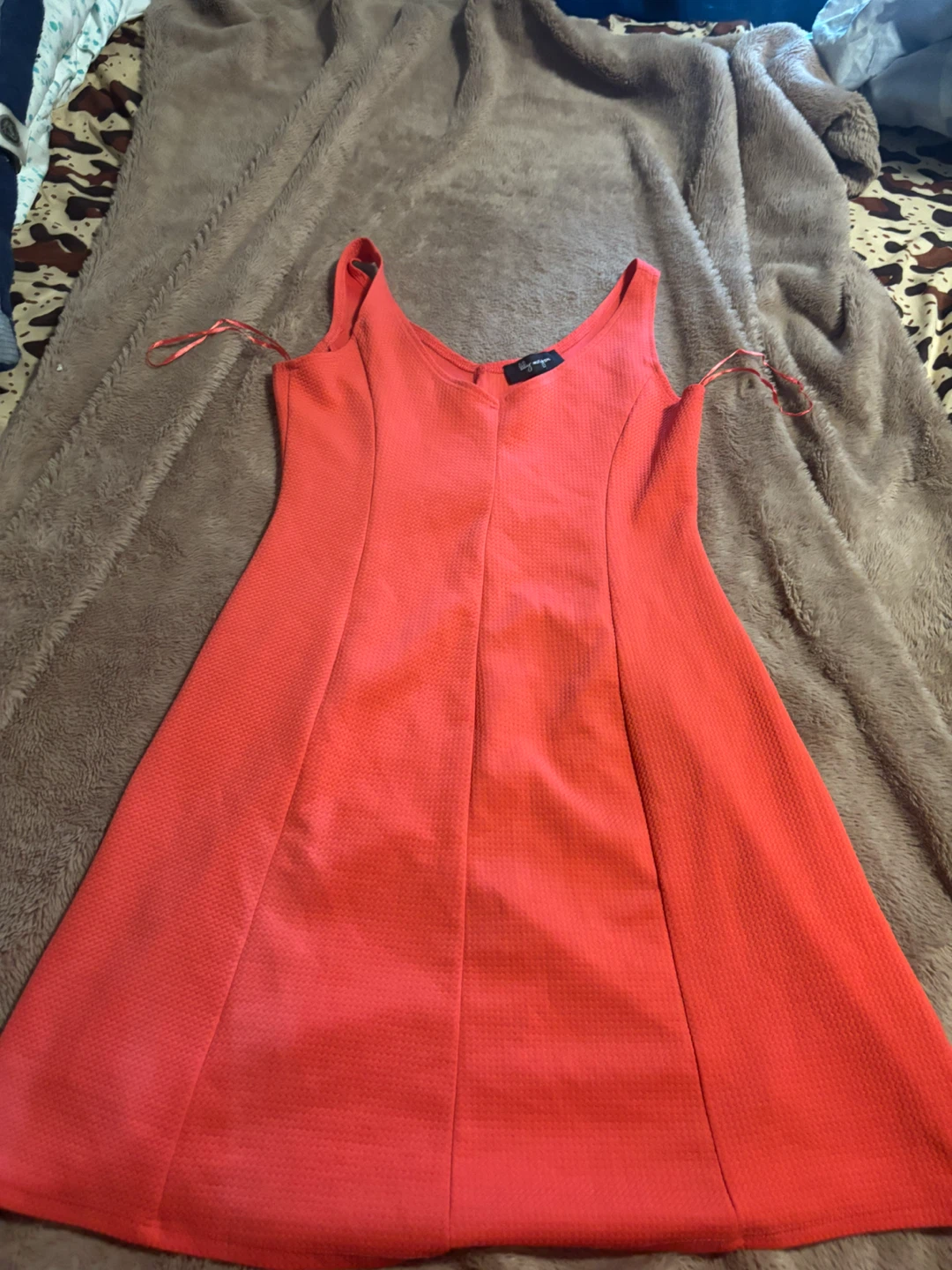 Lily Morgan Coral Textured Fit & Flare Dress S/P