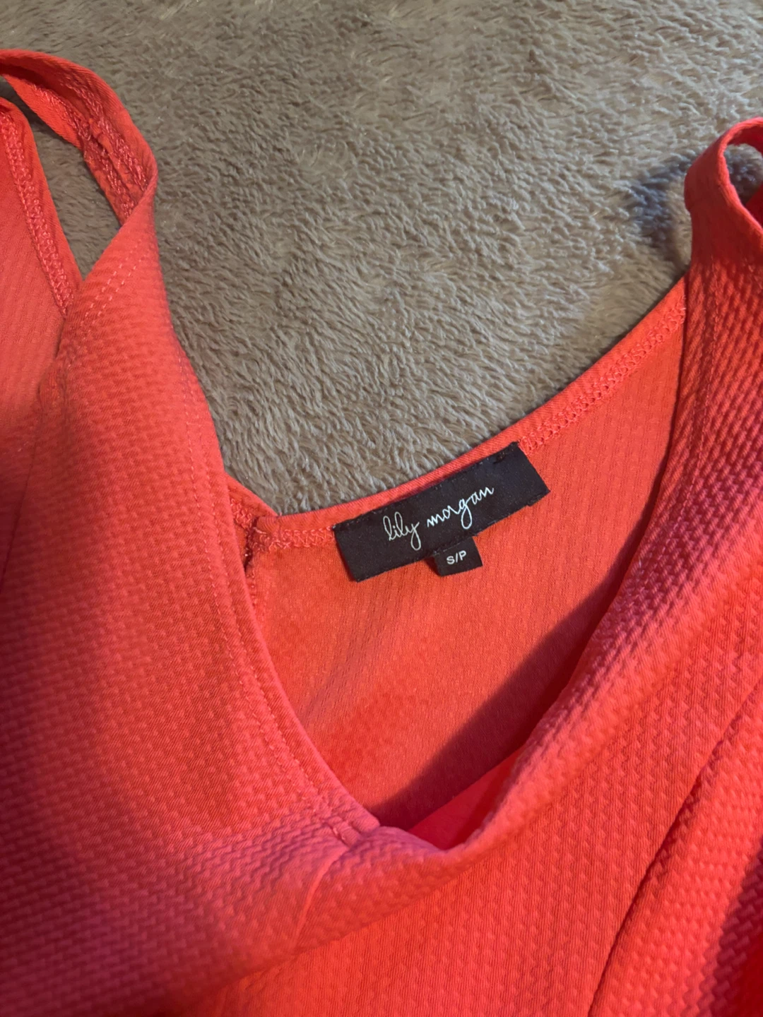 Lily Morgan Coral Textured Fit & Flare Dress S/P - photo 2