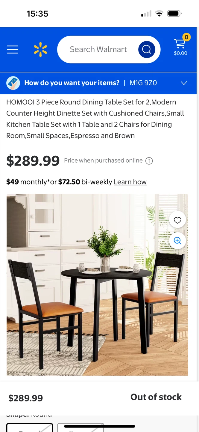 HOMOOI 3 Piece Round Dining Table Set - photo 2