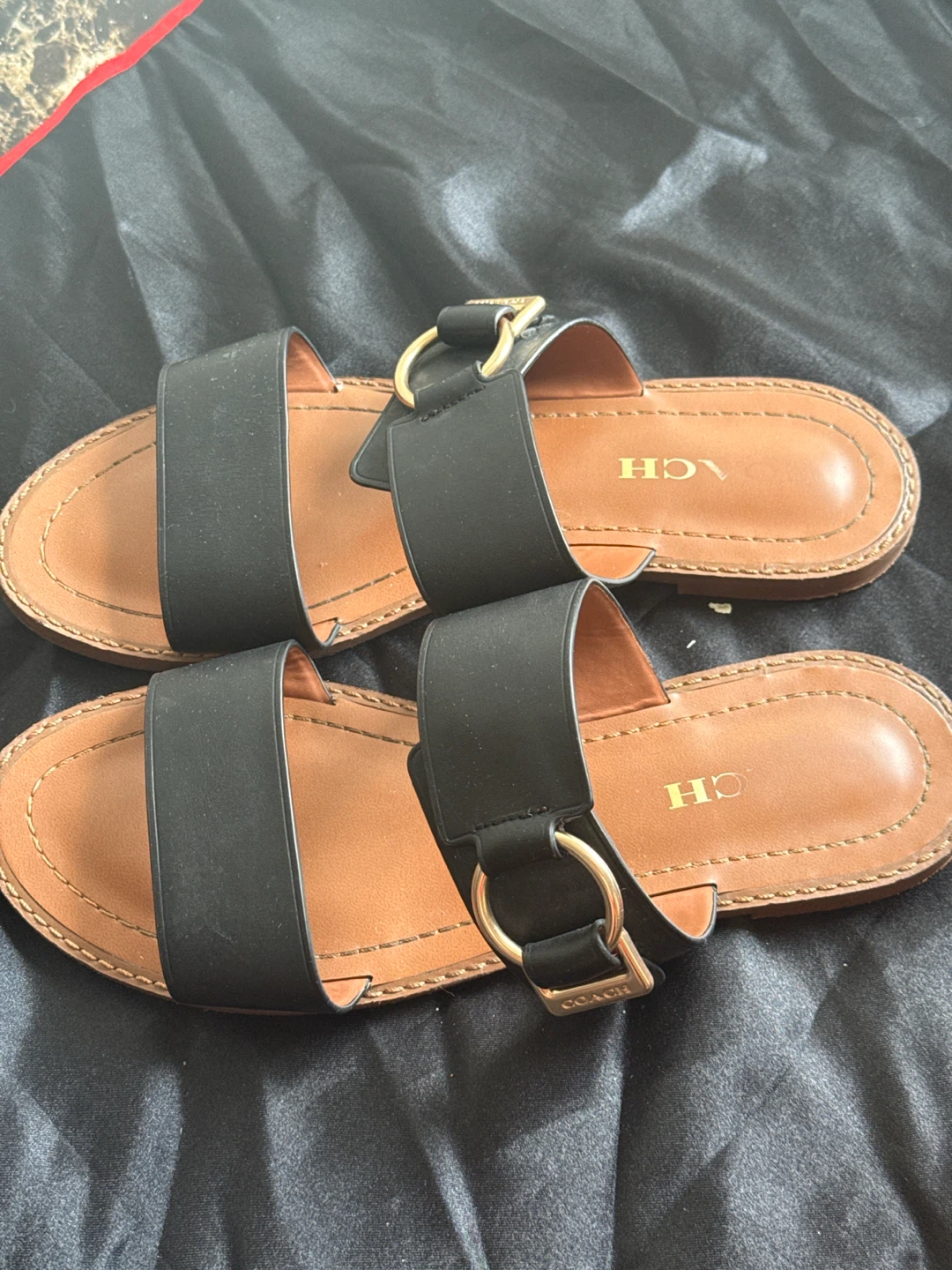 Coach Black Slide Sandals - photo 2