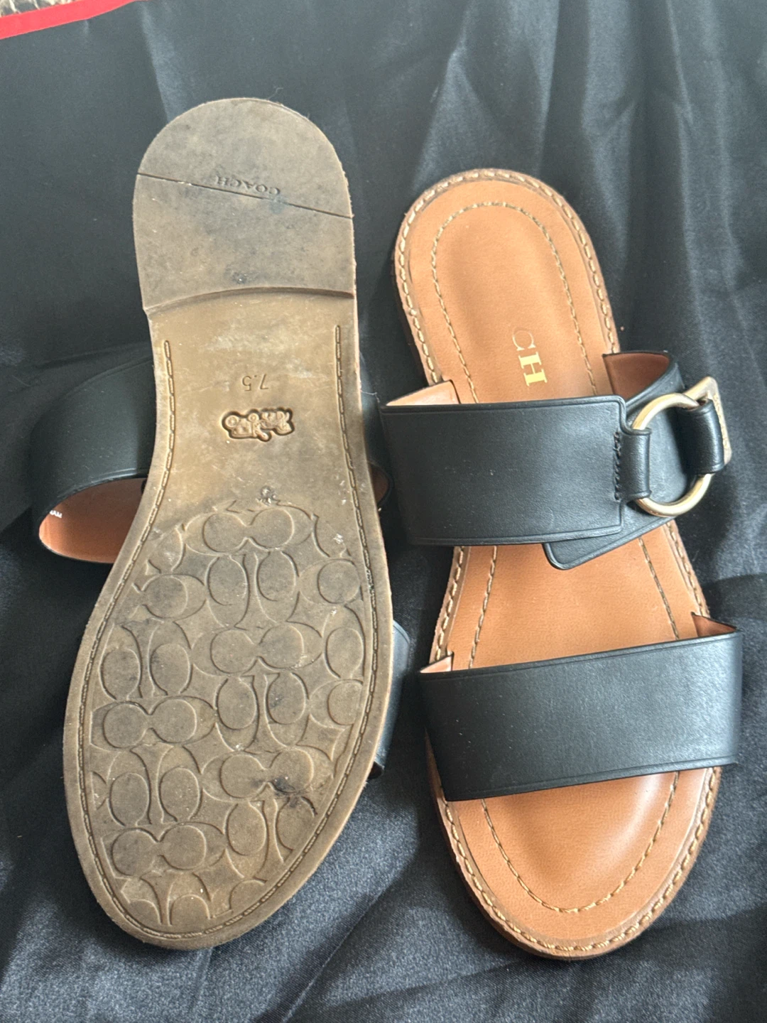 Coach Black Slide Sandals - photo 3