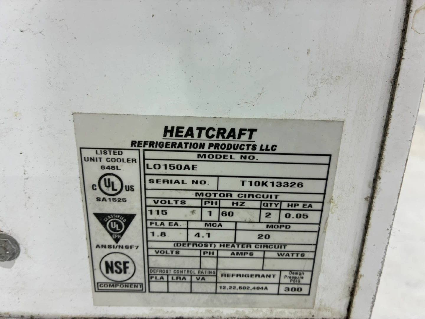 Heatcraft Refrigeration Unit LO150AE - photo 3