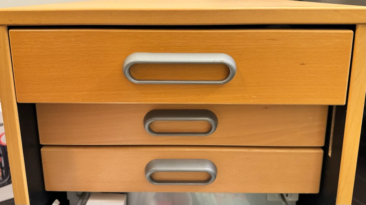 Wood Filing Cabinet with Wheels - Moving Sale - photo 3