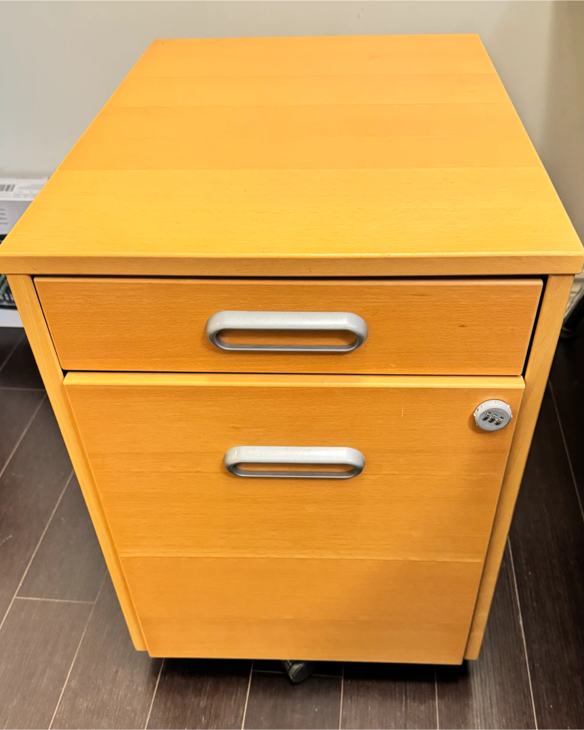 Wood Filing Cabinet with Wheels - Moving Sale - photo 5