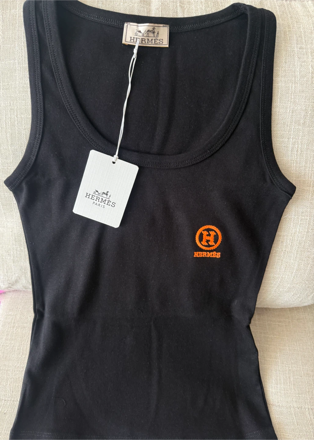 Black Cotton Tank Top – Size M – Brand New