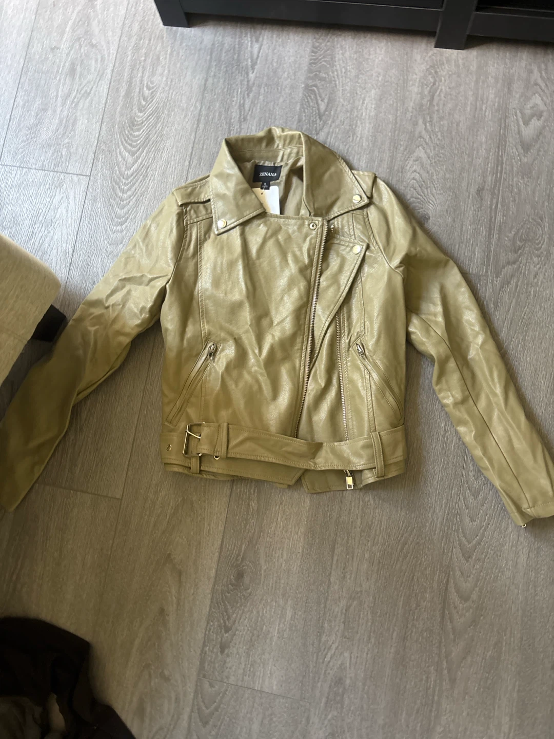 Green vegan leather jacket - photo 4