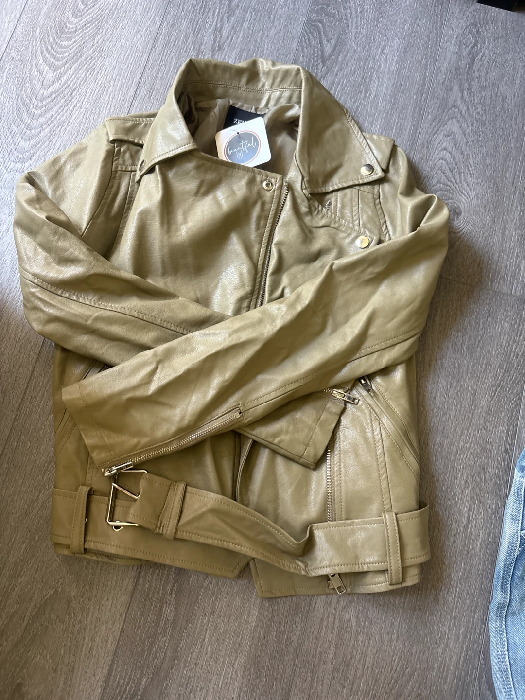 Green vegan leather jacket - photo 5
