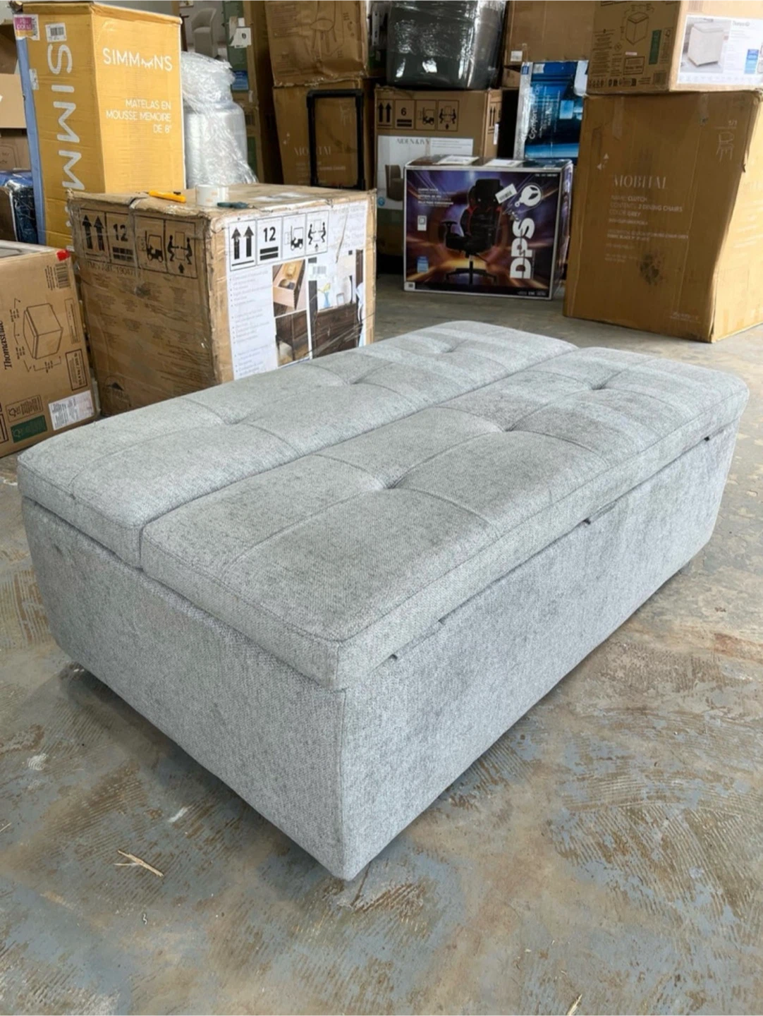 Sleeper Ottoman Grey Fabric with casters - photo 2