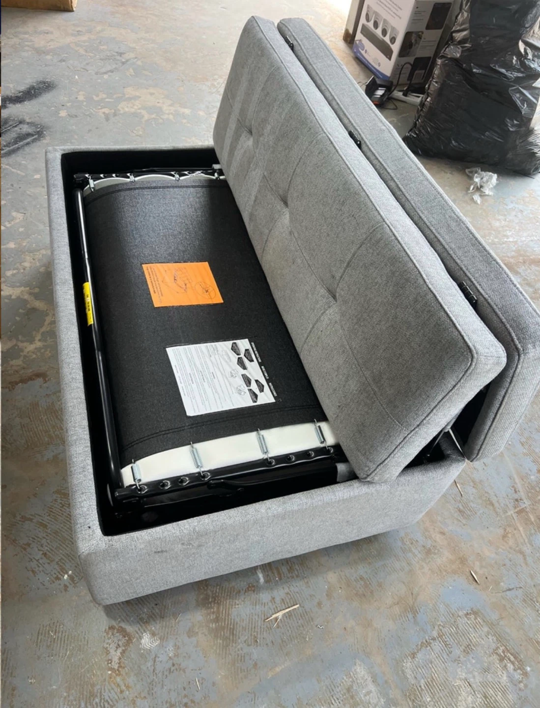 Sleeper Ottoman Grey Fabric with casters - photo 3