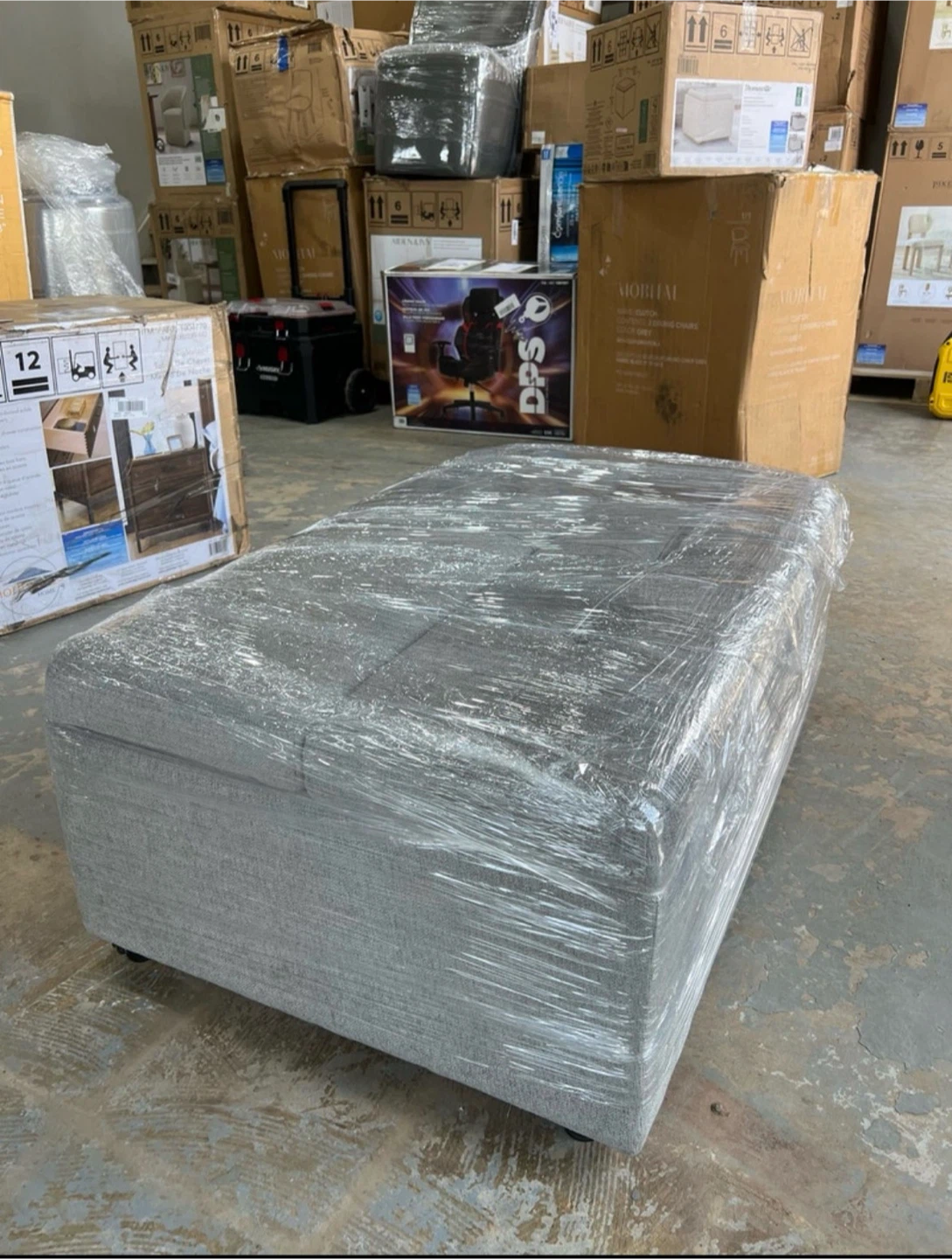 Sleeper Ottoman Grey Fabric with casters - photo 4