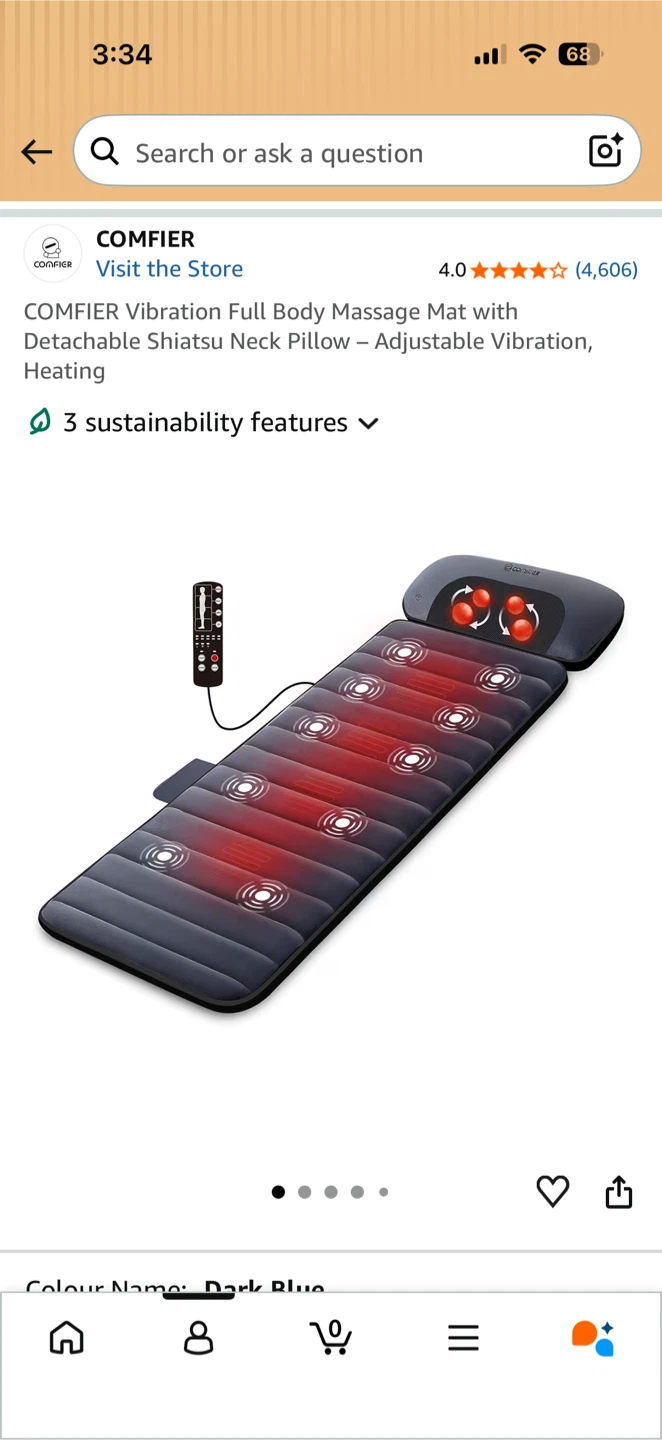 COMFIER Full Body Massage Mat with Heat & Neck Pillow