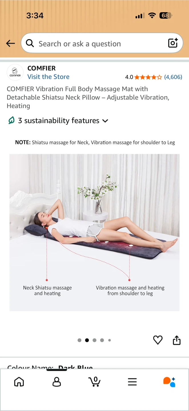 COMFIER Full Body Massage Mat with Heat & Neck Pillow - photo 5