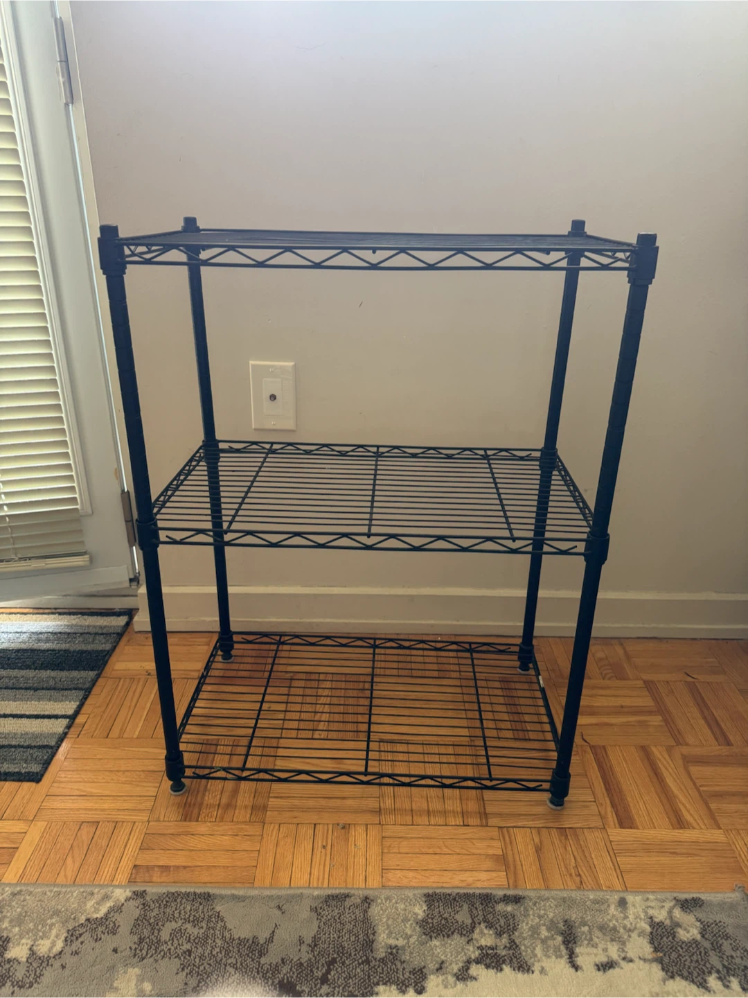 Black 3-Tier Wire Shelving Unit