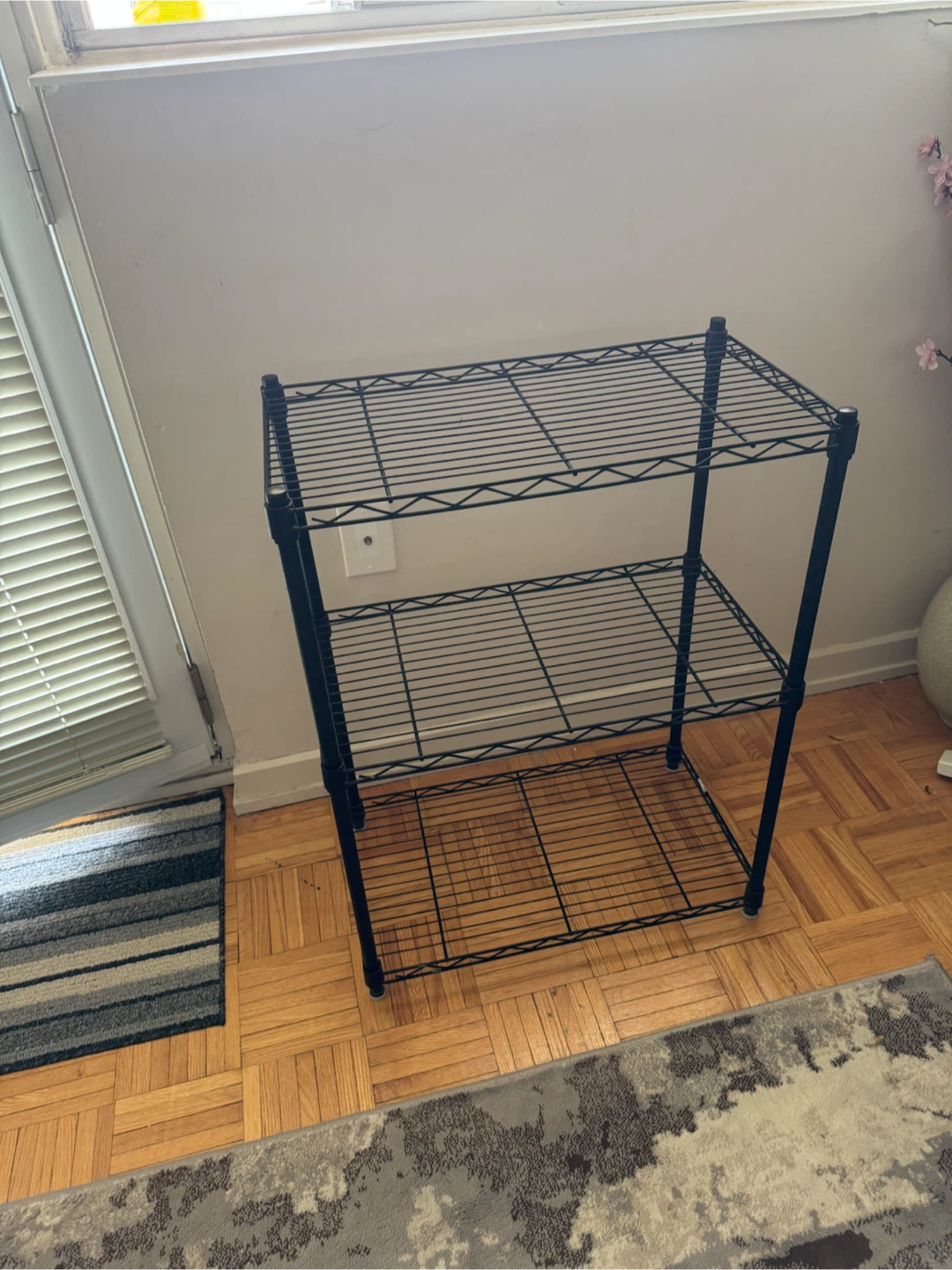 Black 3-Tier Wire Shelving Unit - photo 3