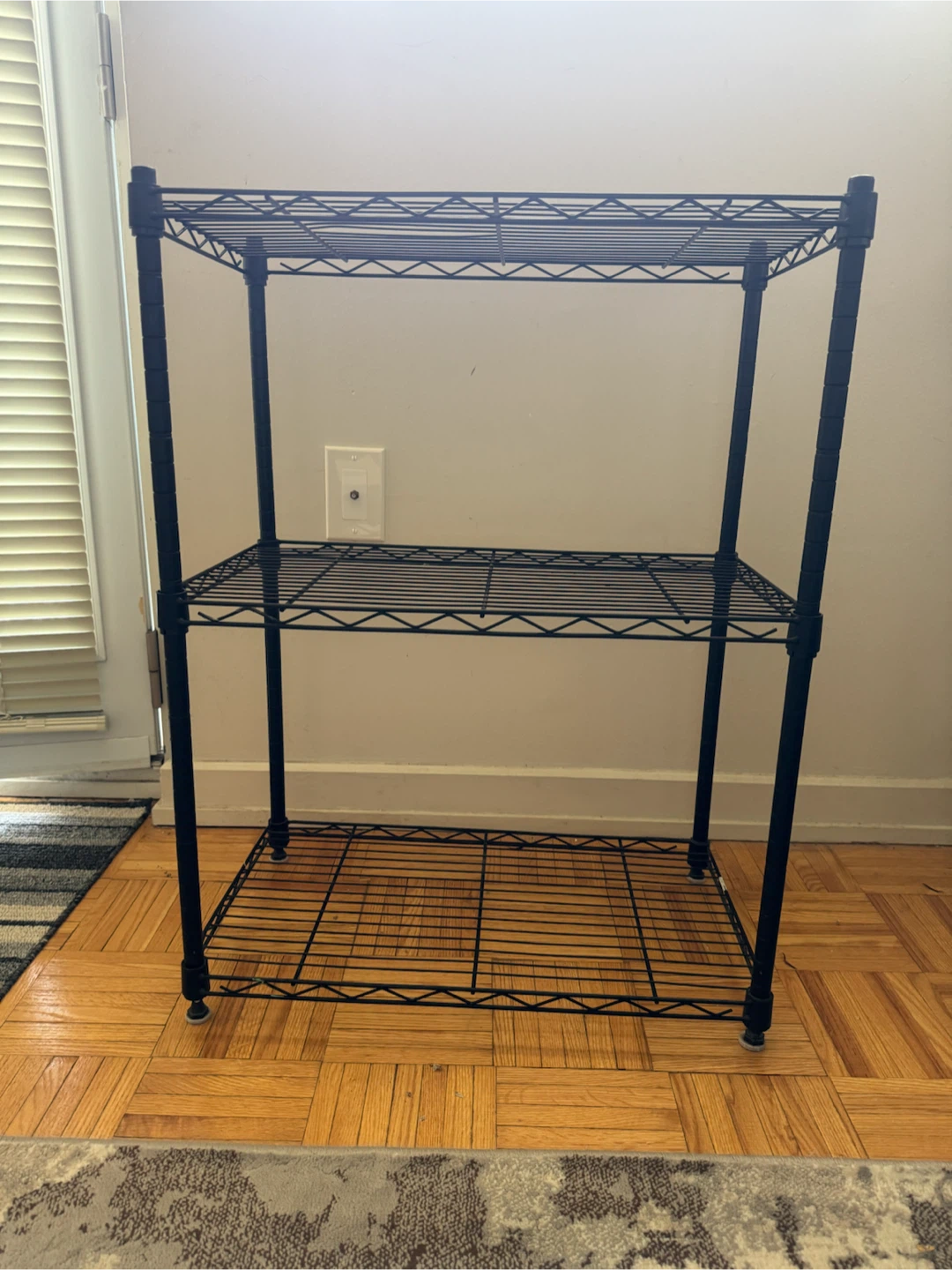 Black 3-Tier Wire Shelving Unit - photo 4