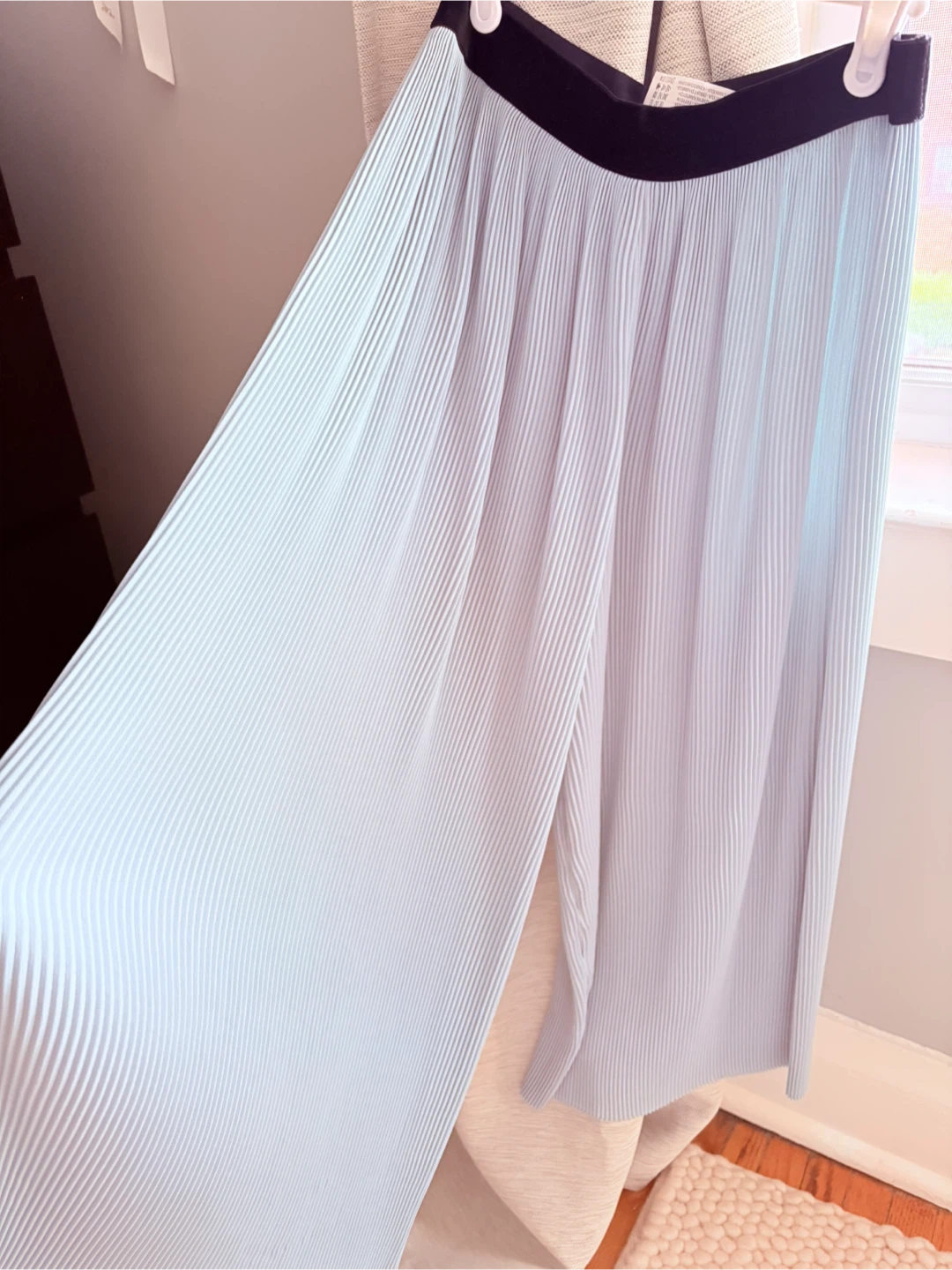 Light Blue Pleated Wide-Leg Pants - photo 2