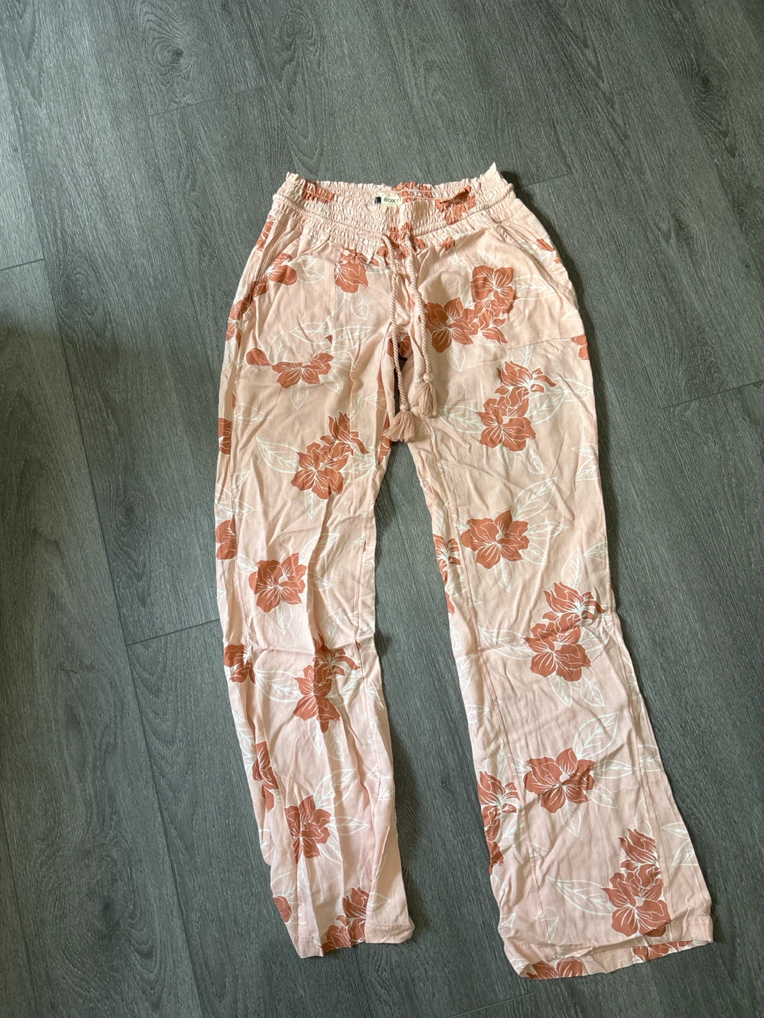 Roxy Floral Smocked Waist Pants - Size S