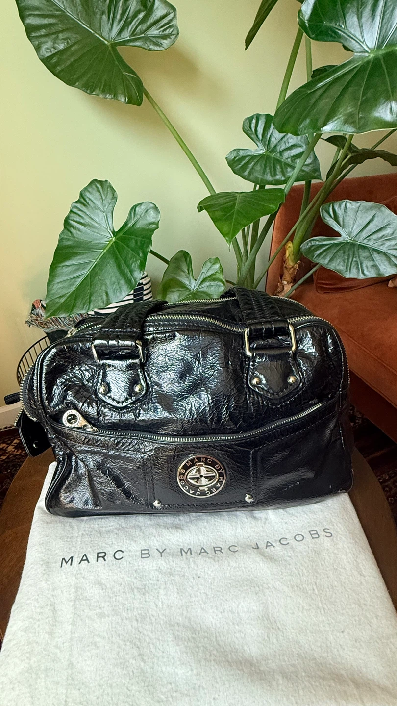 Black Marc by Marc Jacobs Patent Leather Satchel Handbag
