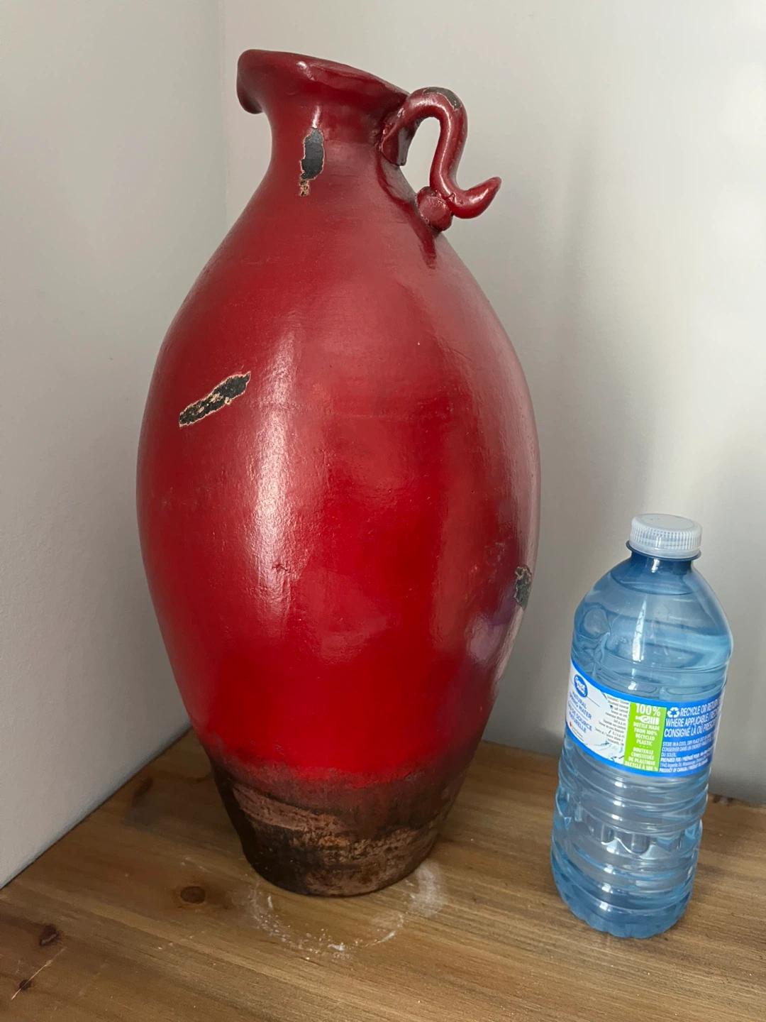 Beautiful Large vintage red weathered  glazed decor piece