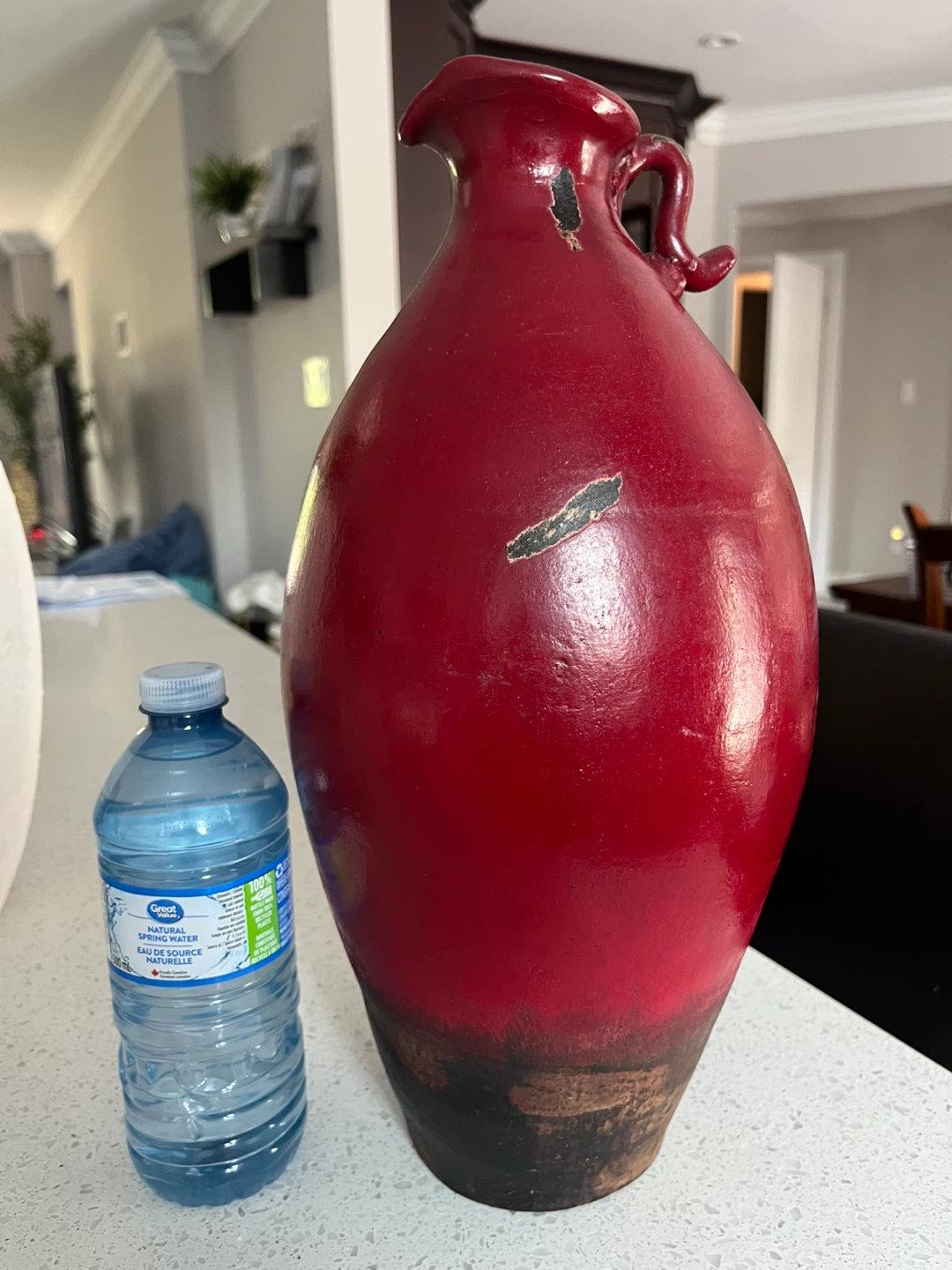 Beautiful Large vintage red weathered  glazed decor piece - photo 4