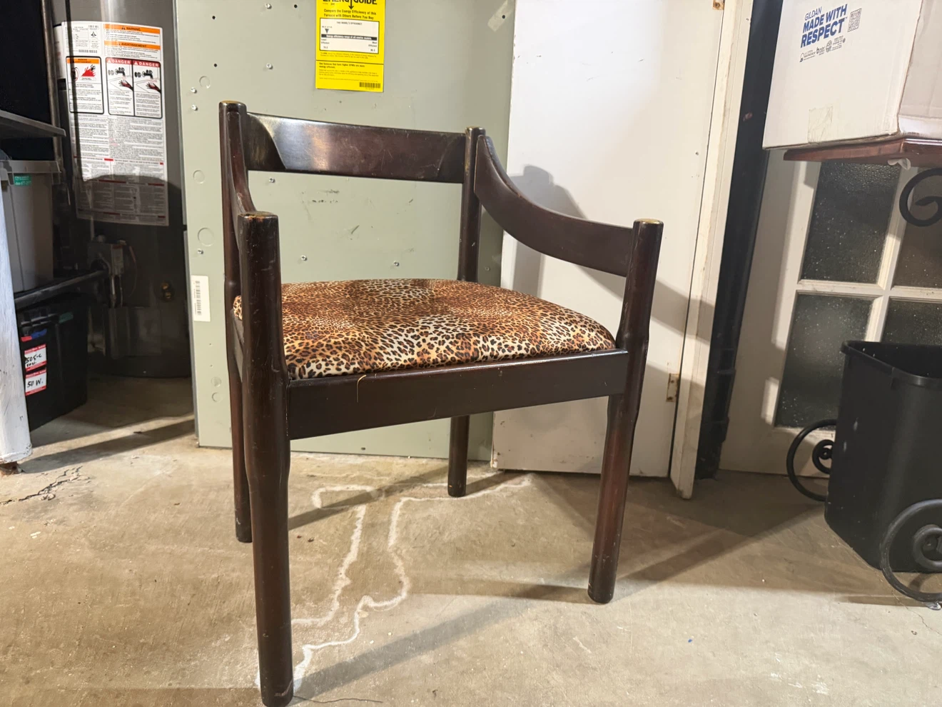 Vintage Armchair with Leopard Print Seat