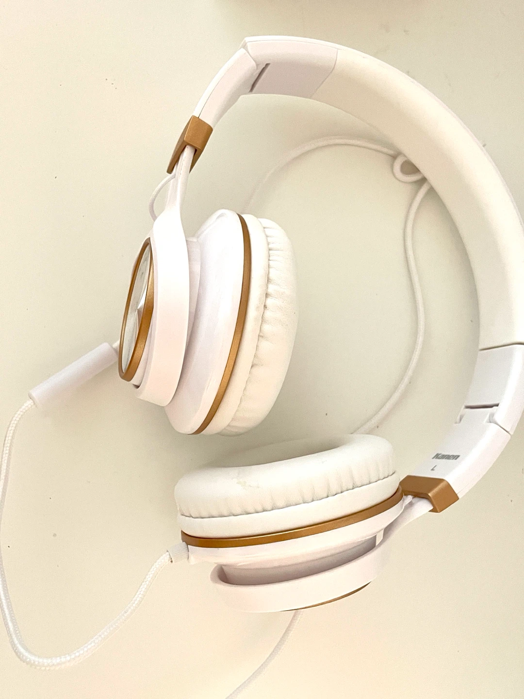 White & Gold Over-Ear Headphones