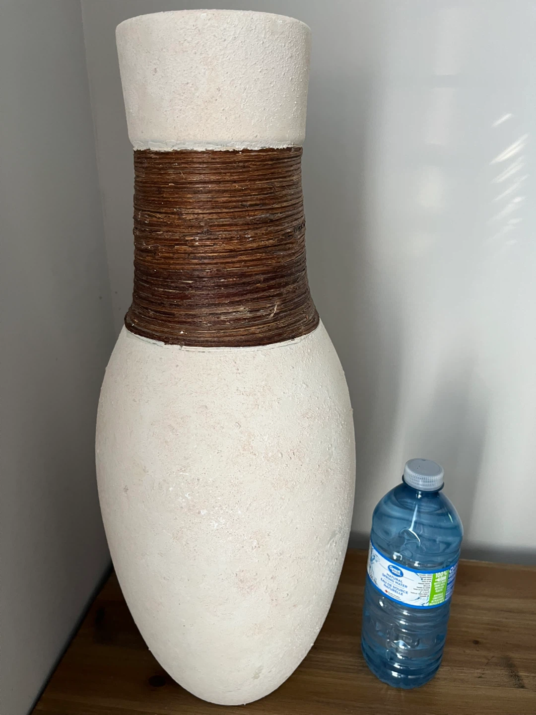 Large rustic cream ceramic floor vase - photo 3