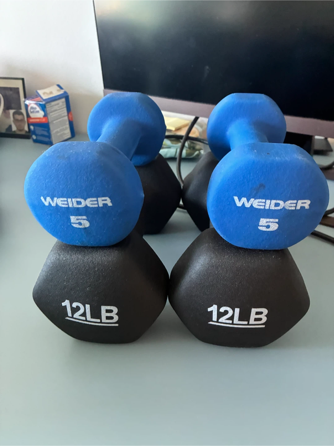 Weider 5 lb and 12 lb Dumbbell sets (Set of 2)
