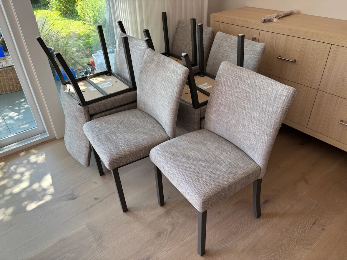 Set of 6 upholstered dining chairs