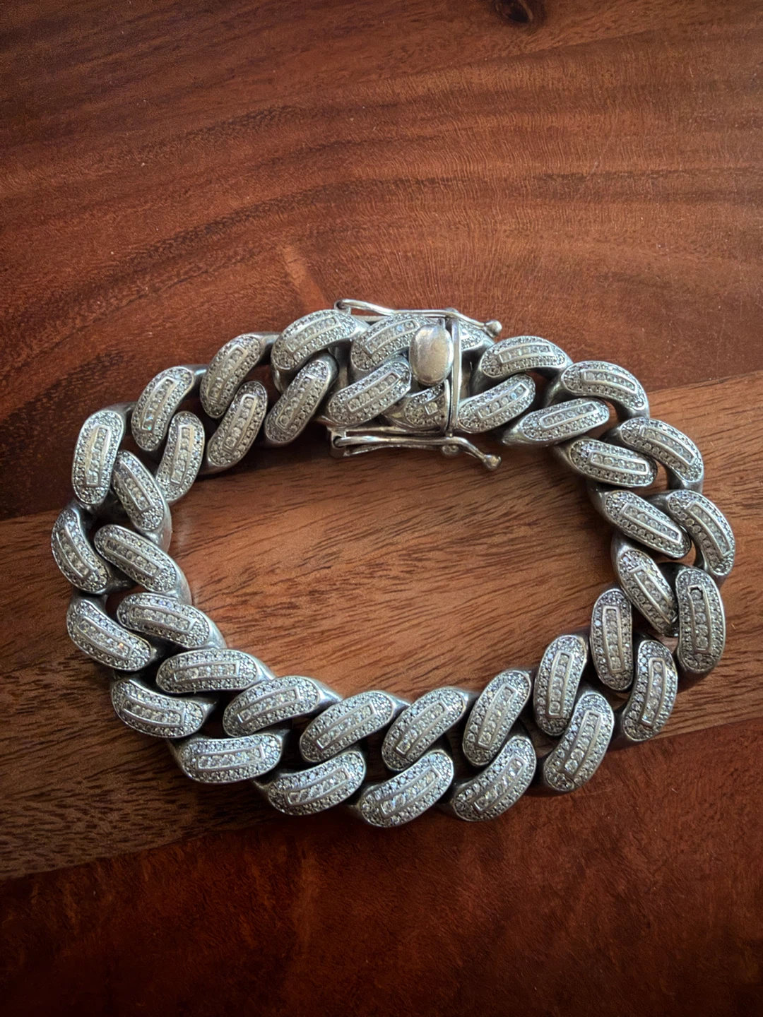 Men's 925 Cuban Link Bracelet CZ Iced Out 8”, 20mm wide, Heavy