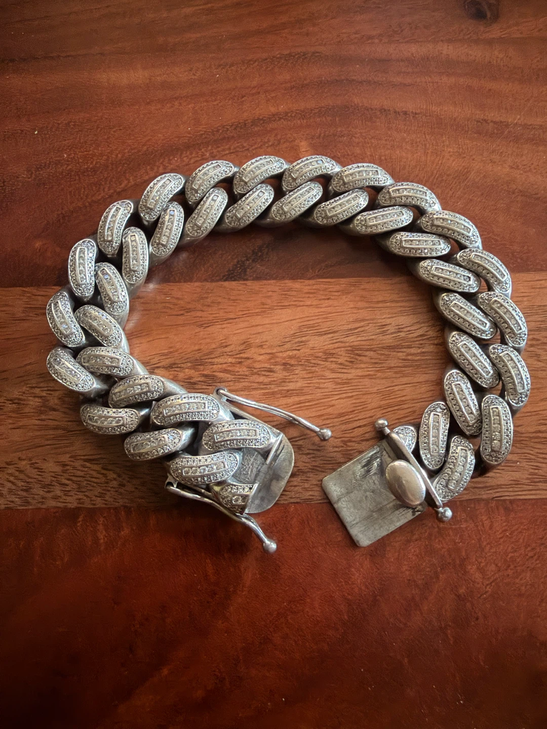 Men's 925 Cuban Link Bracelet CZ Iced Out 8”, 20mm wide, Heavy - photo 5