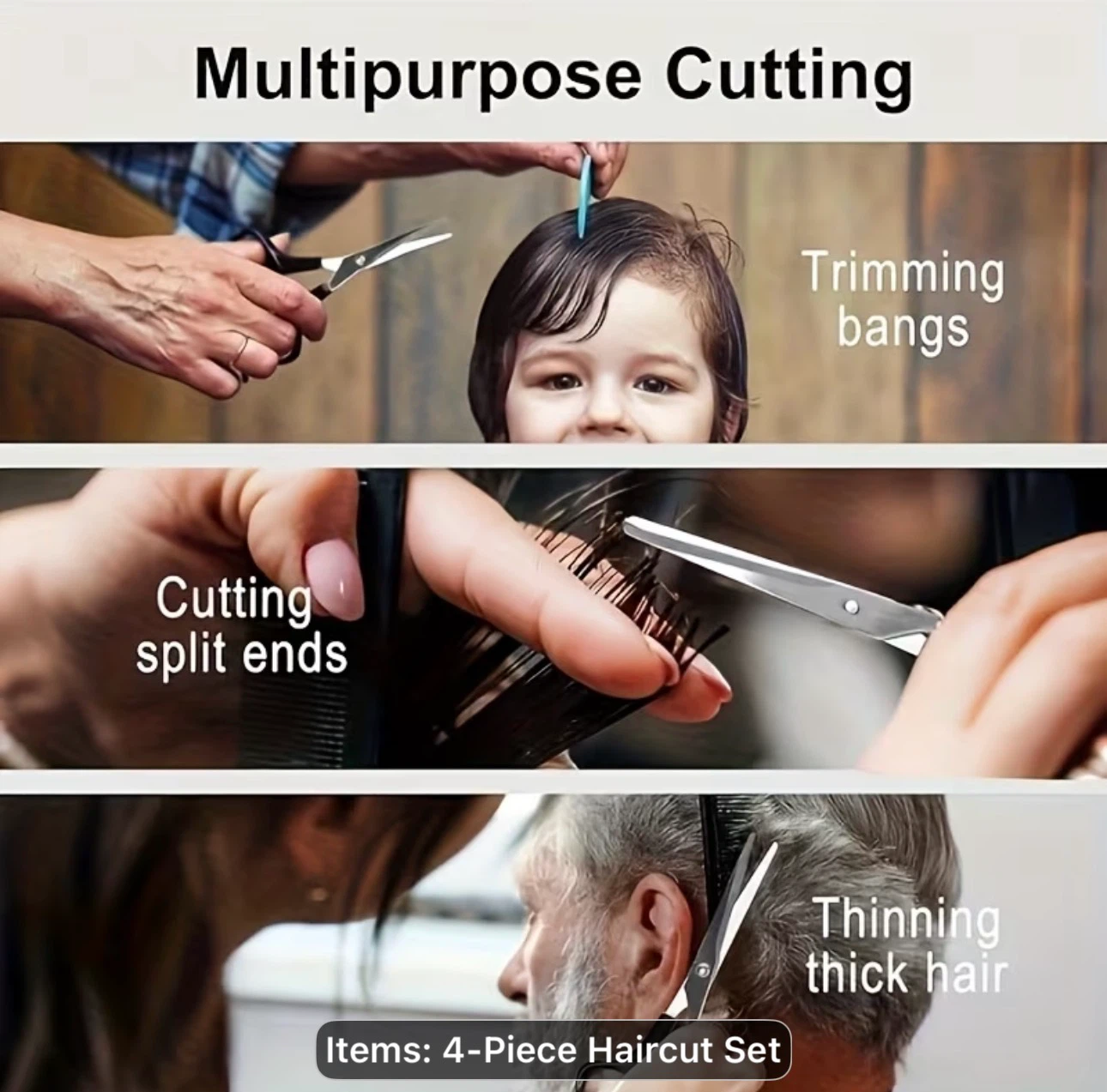 4pcs Professional Hair Cutting & Thinning Scissors Set - photo 2